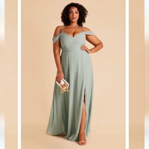 Birdy Grey Devin Chiffon Convertible Dress in Sage Size 1X